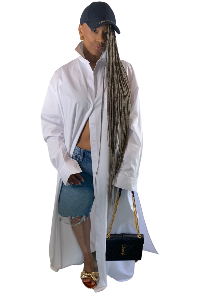 777styles-shirt-dress-wednesday-breakfast-outfit-sage greys abundance baseball cap-ysl handbag-zara gold bow flat sandals-khoi earrings